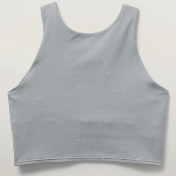$59 Athleta S Conscious Crop Bra Longline Top Super Soft Racerback Logo Smooth - Picture 6 of 6